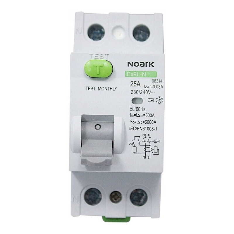 Srovės nuot. relė 2P 25A 30mA 6kA for Automation