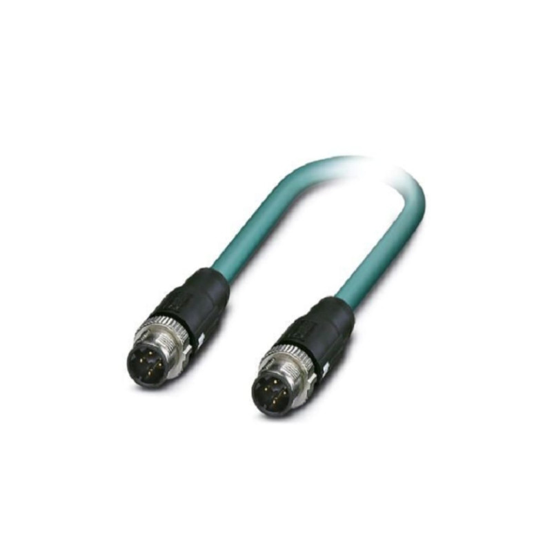 Phoenix Contact, 2m Cat5, Blue M12 to Male M12