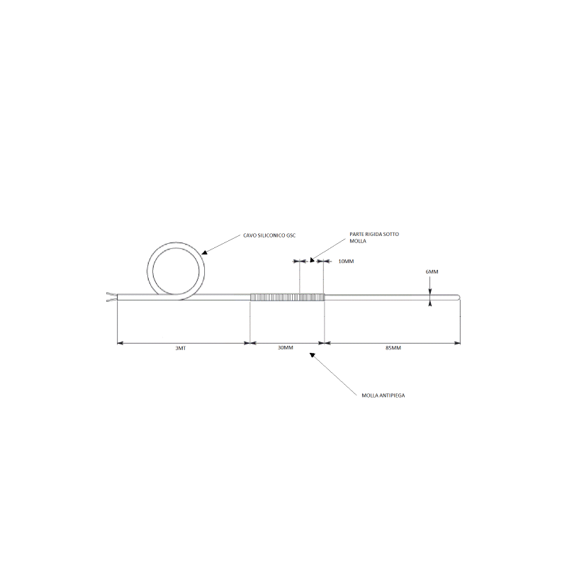 PT100B-6x50-A304-0000-3.0GSC Temperature Sensor - Precise Measurement