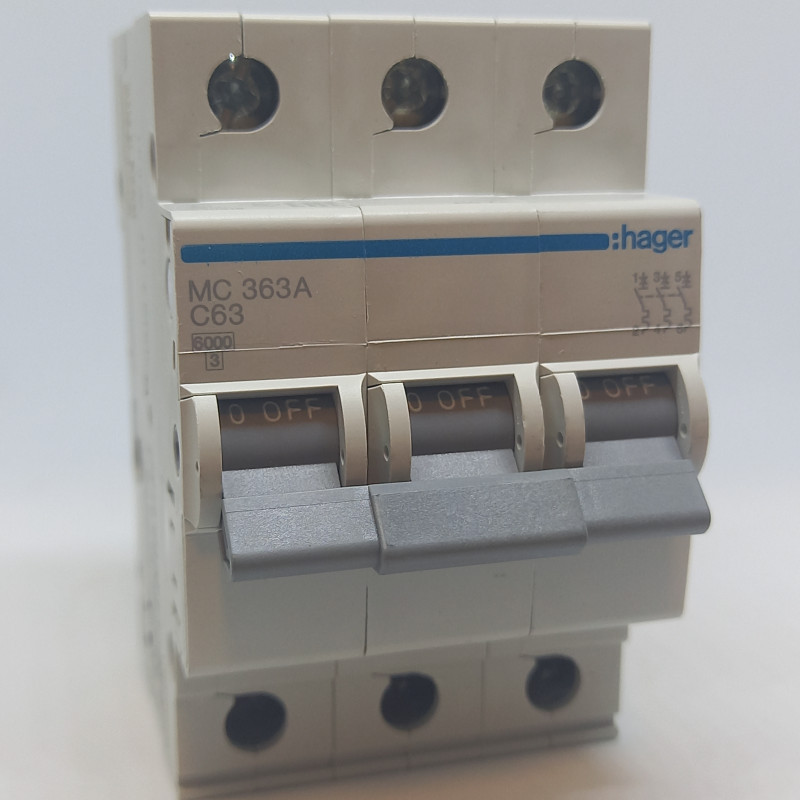 MC363 C63A/3 automatinis jungiklis Hager