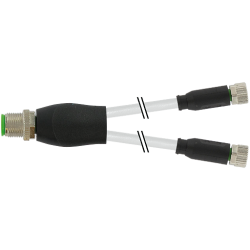 7000-40821-6100030 Y-Distributor M12 Male / M8 Female Connector