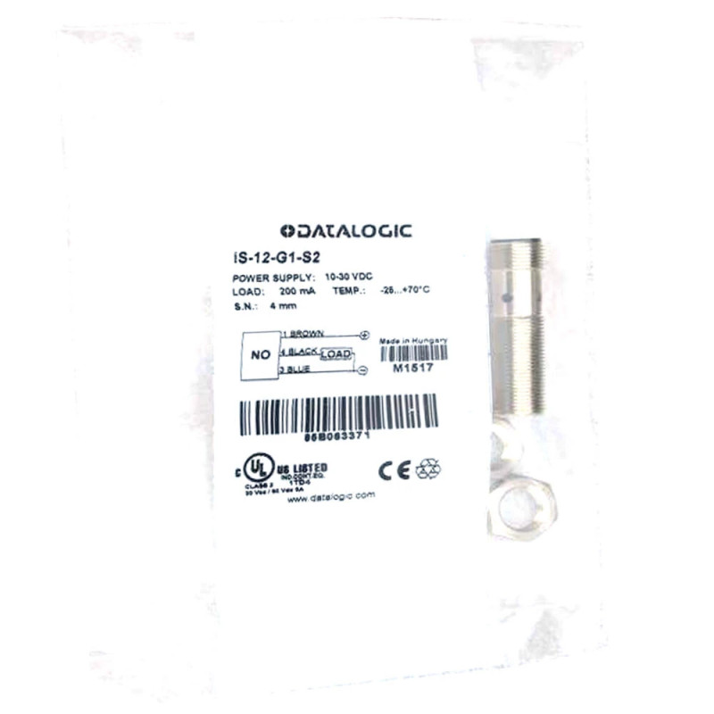 Datalogic M12 Shielded PNP Inductive Proximity Sensor IS-12-G1-S2