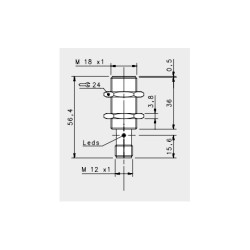 IS-18-G1-S2 O18 Short Double Range Flush Sensor - 8mm PNP NO
