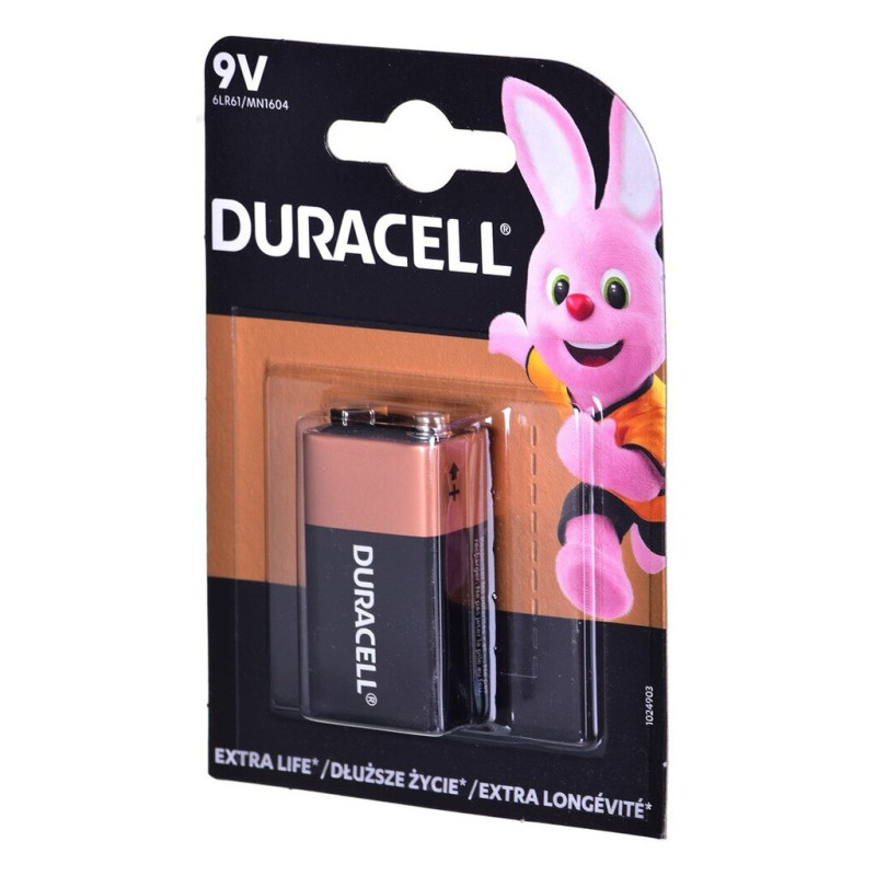Alkaline Battery 6LR61 1604, 6F22, 522 9V Duracell