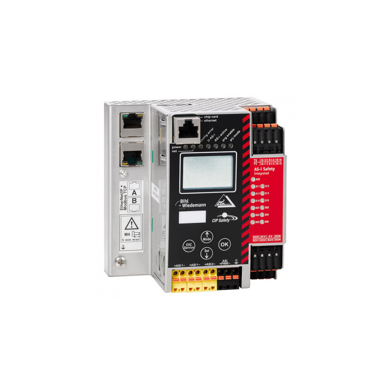 ASi-3 EtherNet/IP ModbusTCP Gateway with integrated Safety Monitor, 2 ASi masters