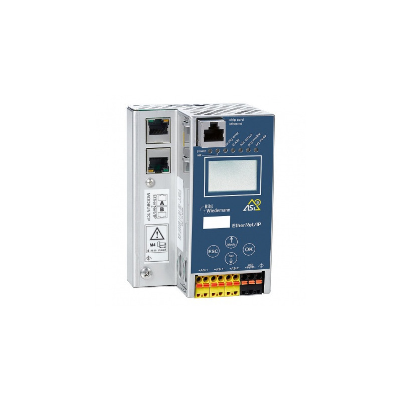 ASi-3 EtherNet/IP ModbusTCP Gateway with integrated Safety Monitor, 2 ASi masters