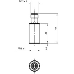 Indukt. Dav. M18 NO Sensor with 2m Cable - AK6/AP-3A