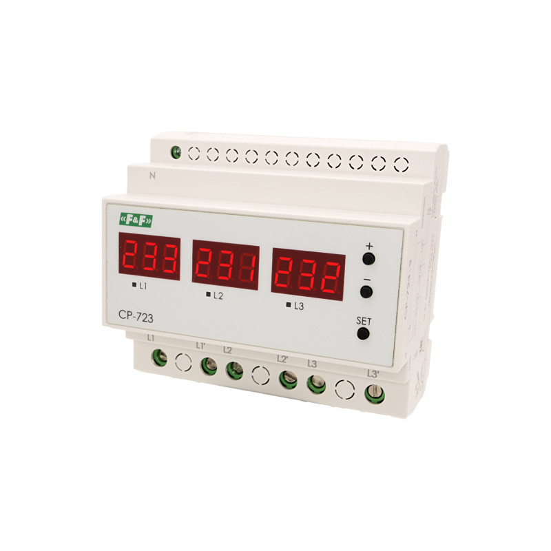 Įtampos kontrolės relė CP-723 - Įtampos stebėjimas ir valdymas