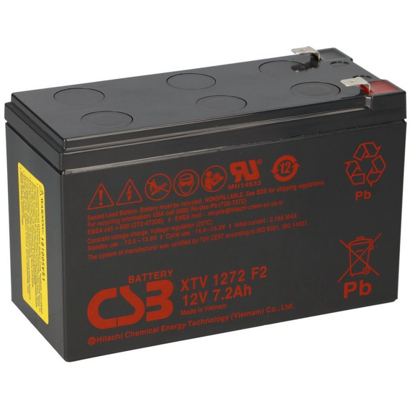 Akumuliatorius 12V 7.2Ah F2 Pb AGM VRLA CSB - Reliable Power Source