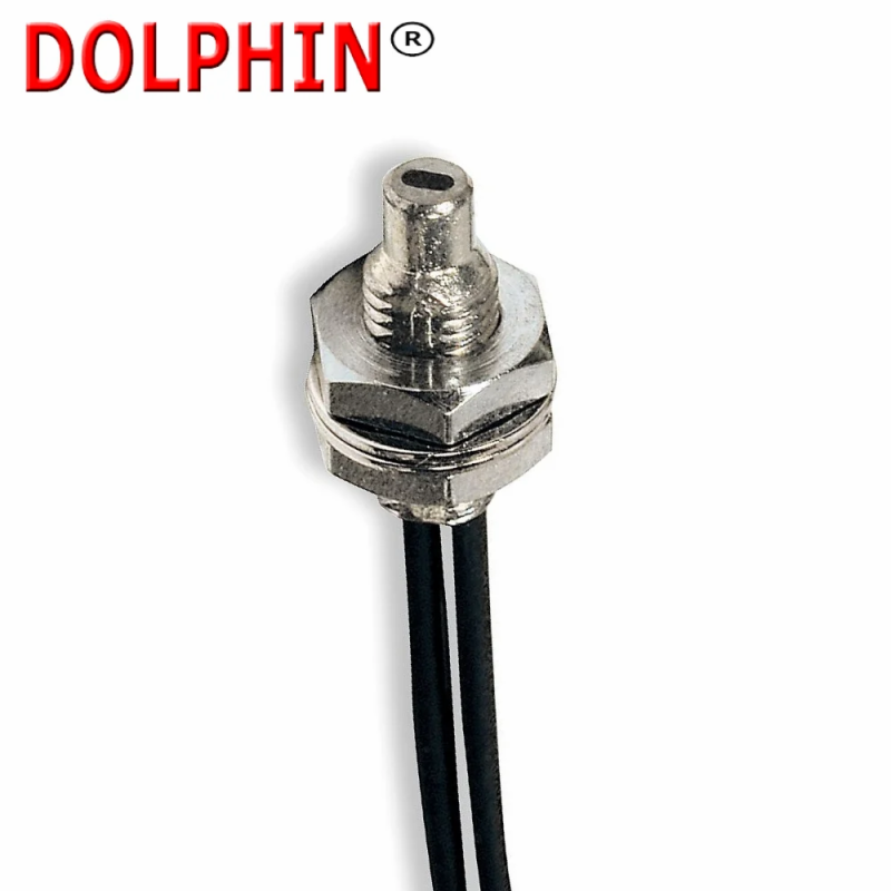Fiber optic sensor head, diffuse, M3 cylindrical axial, R10 fiber, 2 m cable