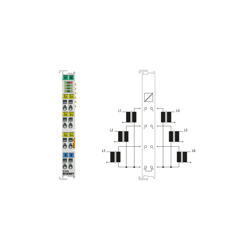 EtherCAT Terminal, 6-channel analog input power measurement