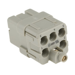 Connector, HDC, contact insert, female 16A 400V Han QPIN 6