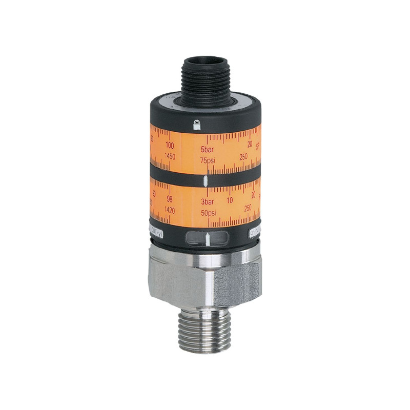 Pressure switch with intuitive switch point setting Ifm
