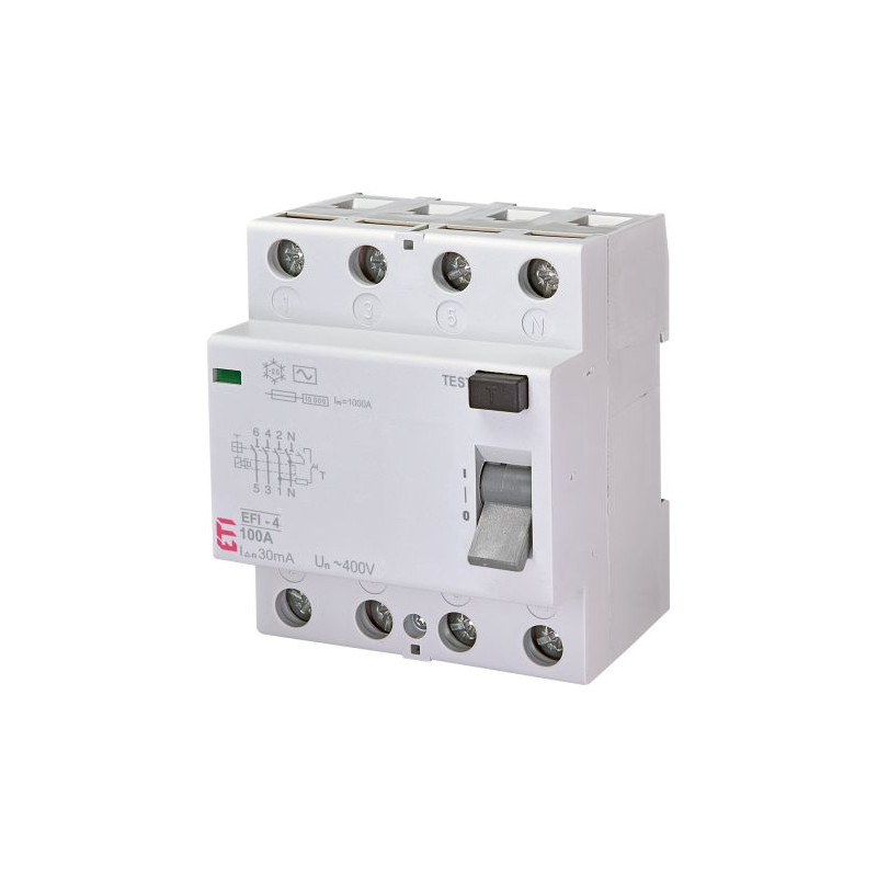 Srovės nuotekio rėlė 4P 100A 300mA A tipo