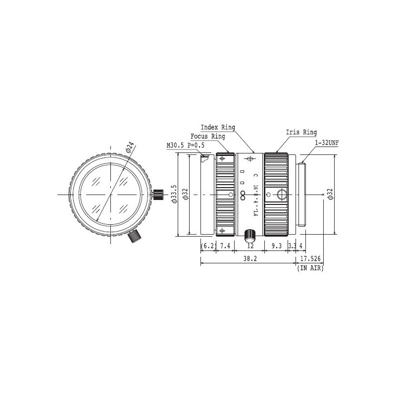 2/3, 35,0 mm, 1,4 - 16C, C, 1.5 Megapixel