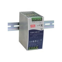 24V 10A Impulse Power Supply, 3-Phase, PFC, DIN Rail Mountable, MEAN WELL