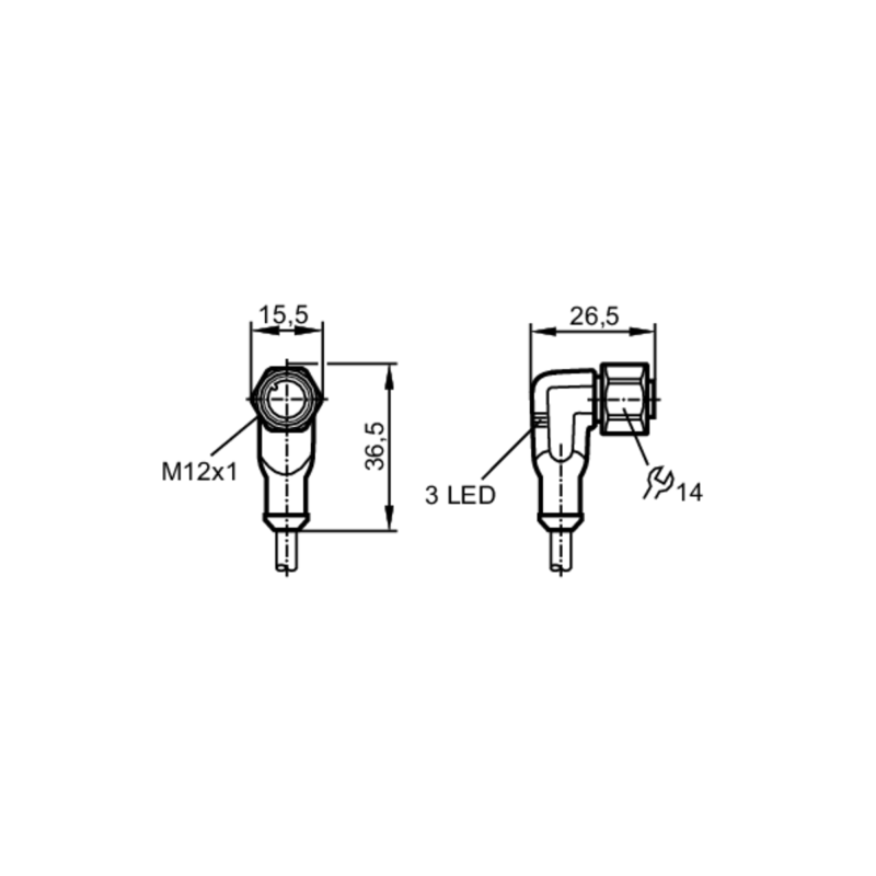 Connecting cable with socket Ifm